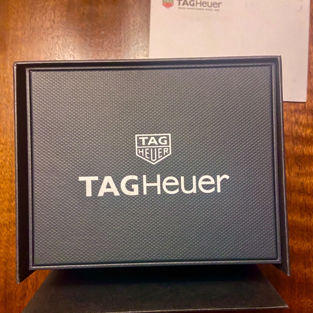 TagHeur two-tone Aquaracer Chronograph Automatic Diving watch navy blue dial - Picture 8 of 9